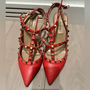 Valentino Rare Red Rockstud Heels